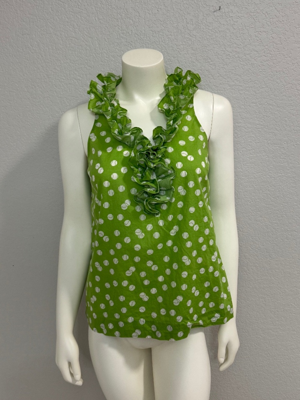 Kate Spade Lime Green Ruffled Top